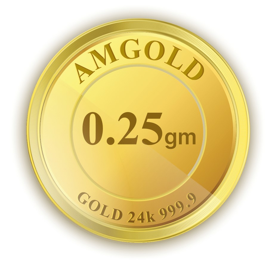 Amgold 0.25 Gm Gold coin (999.9 Purity)